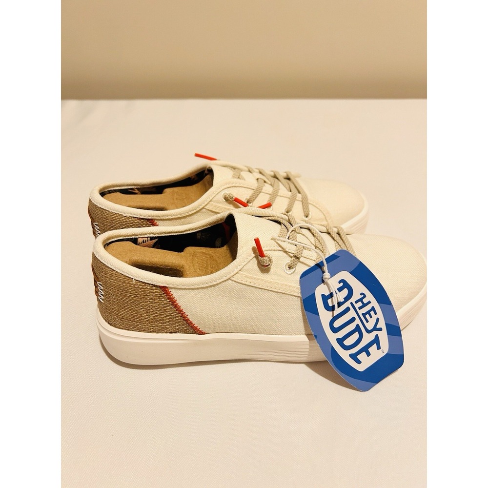 Hey Dude Cody Craft Linen Women's Shoes Sneakers Size 7 White Slip On Casual